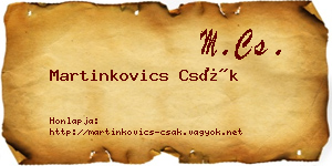 Martinkovics Csák névjegykártya